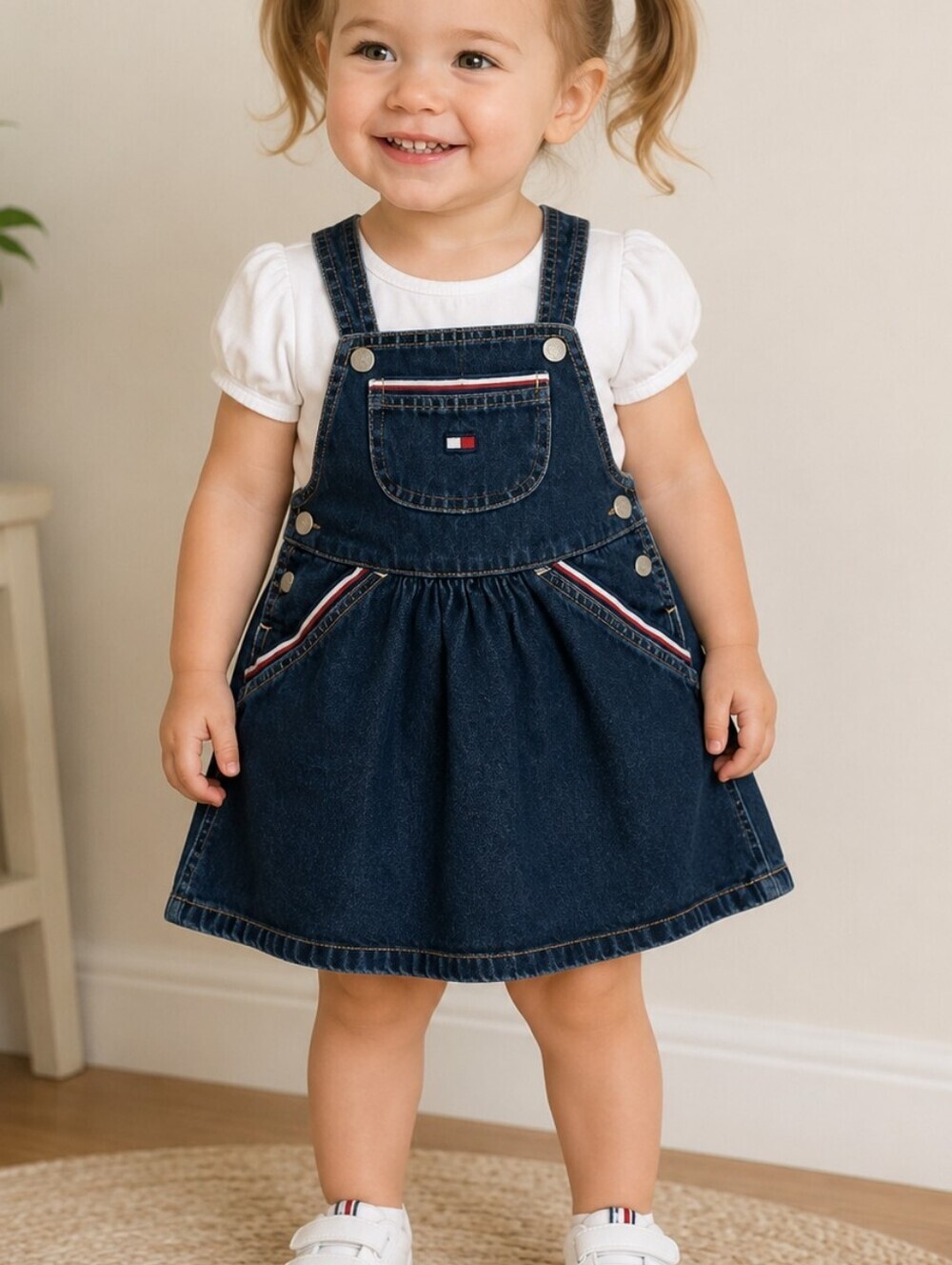 Vintage TOMMY HILFIGER 1990s Denim Overall Jumper Dress